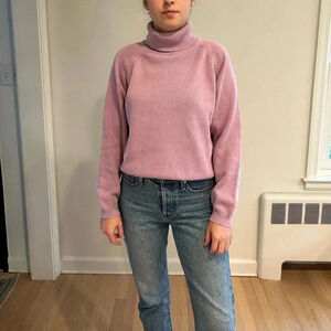 JEAN PIERRE 100% COTTON Lavender Classic Fit Turtleneck Sz M
